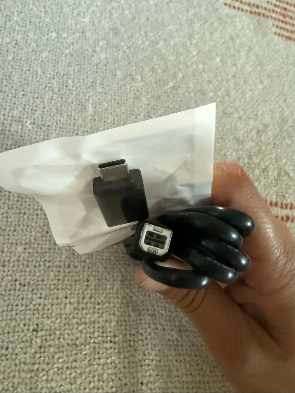 USB-C to USB-B cable, cord belongs to label printer PRINTER NOT INCLUDED!